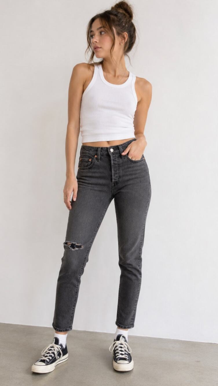 Levi’s 501 Black Skinny Women's Jeans W24 Casual Kidcore Streetwear Euro Summer